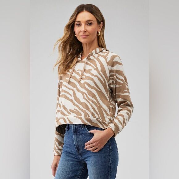 BB Dakota Women's Nature Of Love Hoodie Sweater in Ivory Size XS - Picture 4 of 5